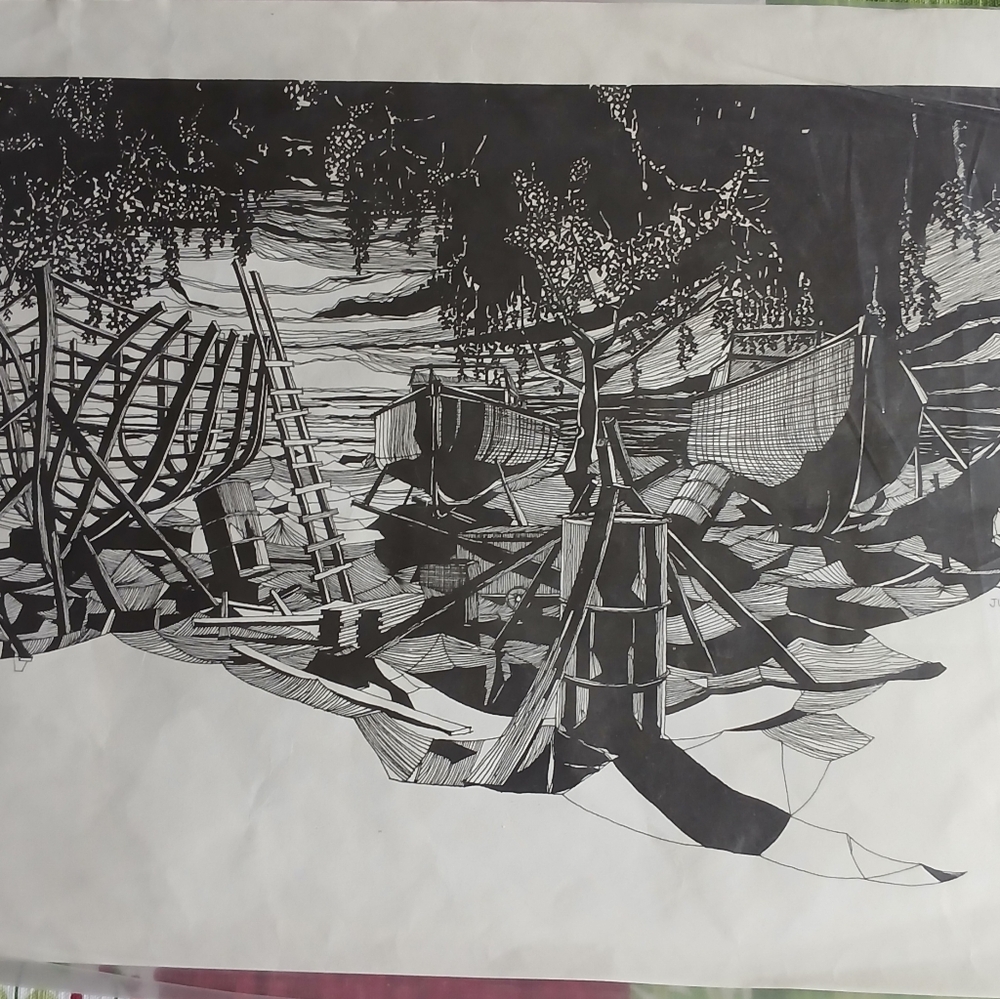 Black And White Barbados Print